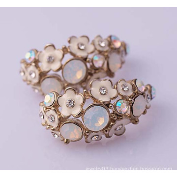 Flower Earring White Opal Enamel Earring